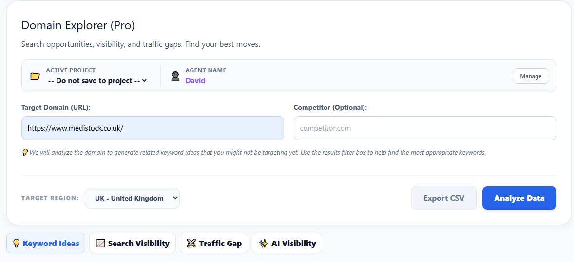 Keyword Ideas Target Input