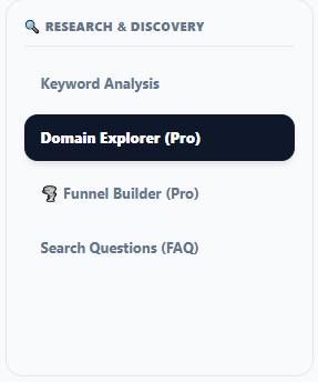 Domain Explorer Menu